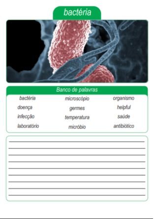 Produção de texto para bactérias - Atividade de microbiologia