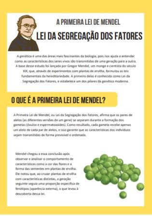 primeira lei de mendel 1 - atividade de genética