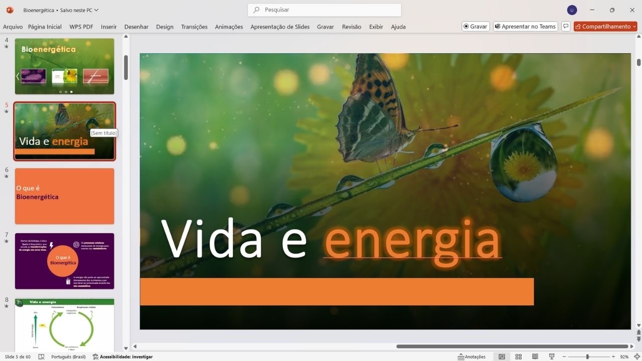 Bioenergética 5 - capa slides de biologia