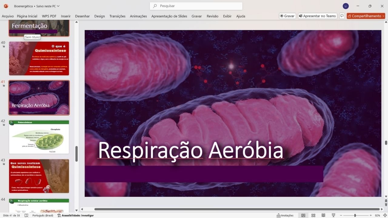 Respiração anaeróbia - capa slides de biologia