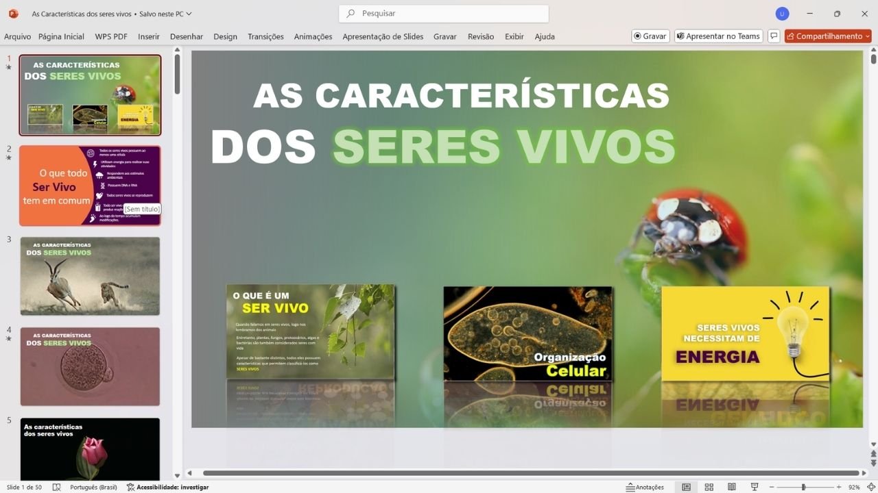 características dos seres vivos 1 - capa slides de biologia