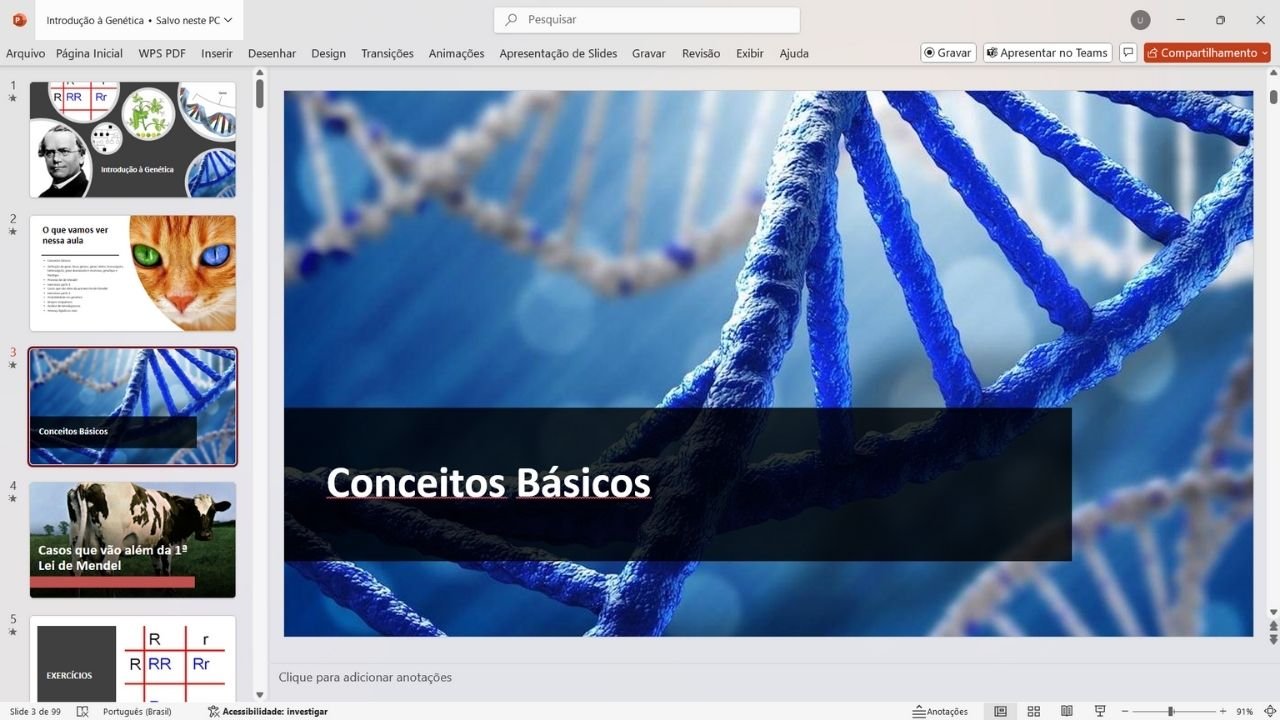 introdução a genética - capa slides de biologia
